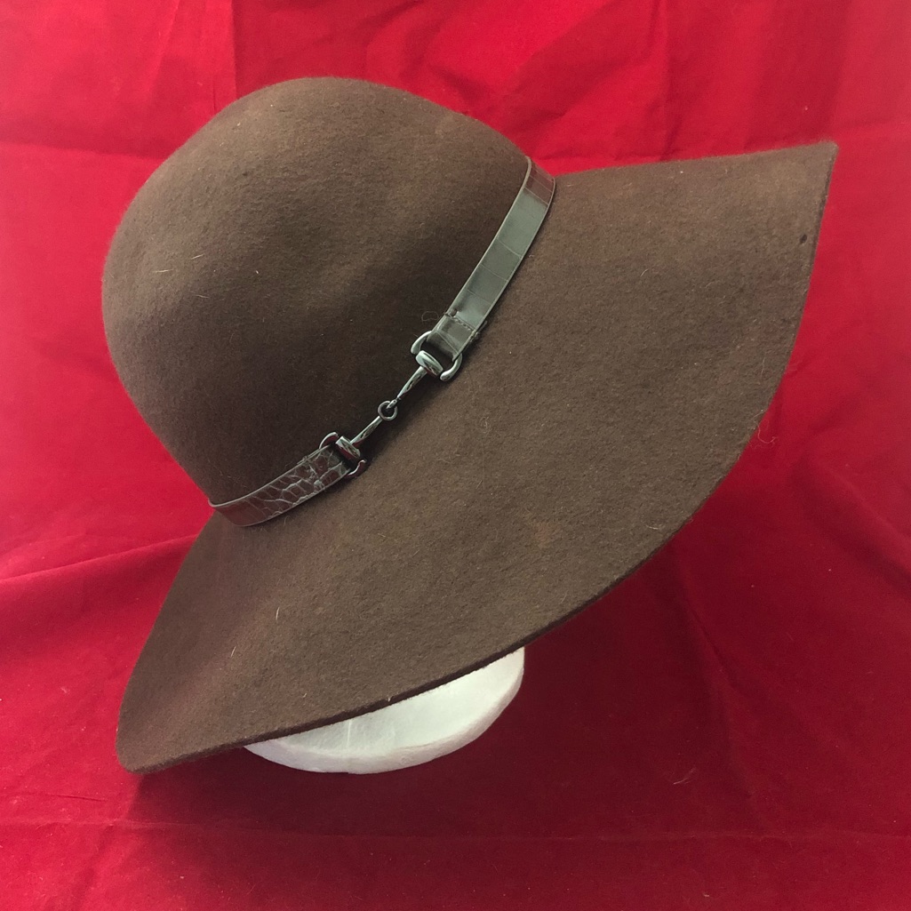 Wool Boho Wide Rim Sun Hat With Leather Band